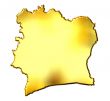 Ivory Coast 3d Golden Map