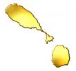 Saint Kitts and Nevis 3d Golden Map
