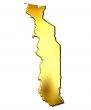 Togo 3d Golden Map