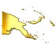 Papua New Guinea 3d Golden Map