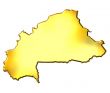 Burkina Faso 3d Golden Map