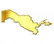 Uzbekistan 3d Golden Map