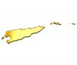 East Timor 3d Golden Map