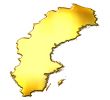 Sweden 3d Golden Map
