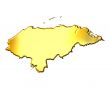 Honduras 3d Golden Map