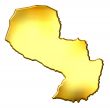Paraguay 3d Golden Map
