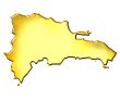 Dominican Republic 3d Golden Map