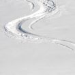 Ski tracks in the snow