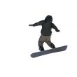 Jumping Snowboarder on White Background
