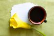 a cup of coffee and a calla