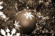 Christmas Decoration Red Textured Baubles sepia