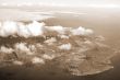 Aerial View of Oahu Hawaii sepia