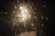 Red Fireworks sepia