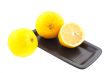 two lemons with a half