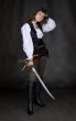 The girl - pirate with a sabre in hands