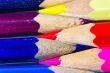 Color pencils on white background