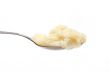 Spoon with mashed potatoes left