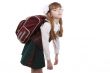 Schoolgirl is tired. Education