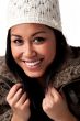 Young beautifull African woman with white knitted cap