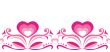 Seamless ornament with pink hearts