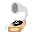 isolated illustration of old gramophone