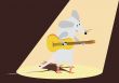 Funny mouse is plaing the guitar