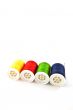 four multicolored spools
