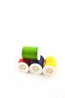 four multicolored spools