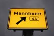 Directional sign to Mannheim