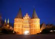 Famous gate Holstentor in Lubeck, Germany