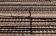 Brown railroad tracks