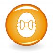 Glossy orange button with egg