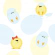 Seamless pattern with chickens and eggs