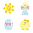 Cartoon icons for Easter design