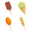Ice cream icon set with four different icecreams