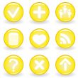 Set of green web icons for your design