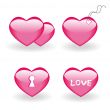 Set of four icons with hearts for st.Valentine day