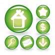 Set of green web icons for your design