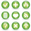 Set of green web icons for your design 2