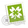 Postage stamp with clover leaf