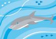 Cartoon dolphin underwater