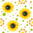 Seamless pattern with sunwlowers