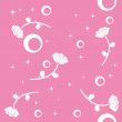 Seamless pattern with roses, stars and circles