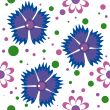 Seamless pattern with color flowers