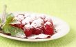 Fresh raspberry dessert with mint