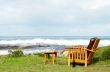 Wooden chair standing outside