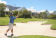 Senior golfer playing golf