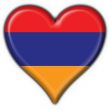 armenian button flag heart shape