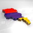 3d flag map of Armenia - 3d made
