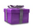 white gift with purple wrap - 3d made